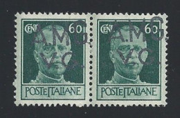 1945 VENEZIA GIULIA AMG VG, N. 6hv 60 C. MNH** COPPIA STAMPA EVANESCENTE - Andere & Zonder Classificatie