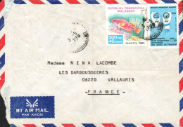 MADAGASCAR AFFRANCHISSEMENT COMPOSE SUR LETTRE POUR LA FRANCE 1990 - Madagaskar (1960-...)