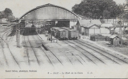 CPA - (Dep.40) - DAX Le Hall De La Gare Animée Wagons RV Cachet Société De Secours Aux Blessés Militaires Infirmerie De - Dax