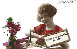 Portugal & Postal, Fantasia, Femme, Je Vous Félicite Pour Aujourd'hui, A. Noyer Serie 4344, Lisboa 1919 (88880) 4.25 - Mujeres