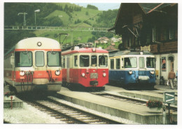 MONTBOVON , LE 23/09/94 - Bt 253 GFM - BDeh 2/4 - 75 CEV ET ABDe 8/8 SÉRIE 4000 MOB LORS DU VEVEYSE-GRUYÉRE-EXPRESS - Eisenbahnen