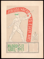 Madrid - TP - Postal "Madrid 5/11/1953 - Juegos Nacionales Escolares..." Sin Circular - Covers & Documents