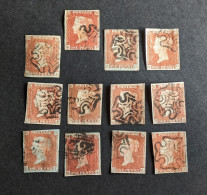 Grande Bretagne 12 Oblitérés N YT 3 Lettres S A,b,c,d,e,f,g,h,i,j,k,l - Used Stamps