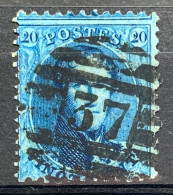 België, 1863, Nr 15A, Gestempeld P37 EECLO - 1863-1864 Medaglioni (13/16)