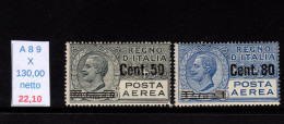 Posta Aerea Effige Vittorio Emanuele III Soprastampati 2 Valori - Mint/hinged