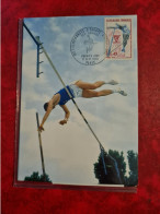 Carte Fdc Maxi 1970 PARIS 1ER CHAMPIONNATS EUROPE ATHLETISME SAUT A LA PERCHE - 1970-1979