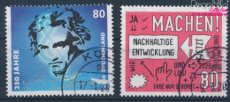 BRD 3513,3525 (kompl.Ausg.) Gestempelt 2020 Ludwig Van Beethoven, Nachhaltigkei (10351982 - Gebraucht