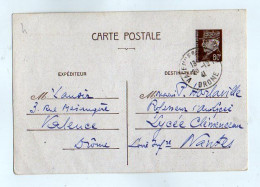 TB 4712 - 1941 - Entier Postal - M. LANOIR à VALENCE ( Drôme ) Pour M. HORLAVILLE, Professeur à NANTES - Cartes Postales Types Et TSC (avant 1995)