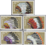 U.S. 2098Du-2102Eru (complete Issue) Unmounted Mint / Never Hinged 1990 Indians Kopfschmuck - Unused Stamps