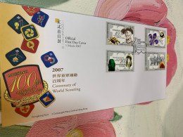 Hong Kong Stamp FDC 2007 Scout - Brieven En Documenten