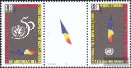 Andorra - French Post 485-486 Triple Strip (complete Issue) Unmounted Mint / Never Hinged 1995 UN - Unused Stamps