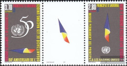 Andorra - French Post 485-486 Triple Strip (complete Issue) Unmounted Mint / Never Hinged 1995 UN - Neufs