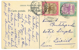 P2933 - SUDAN, POST CARD FROM WADI HALFA TO ZÜRICH, 1907 TRAIN AMBULANT!!!!!! - Soudan (...-1951)