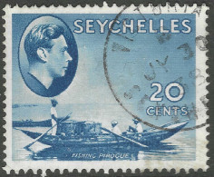 Seychelles. 1938-49 KGVI. 20c Blue Used. SG 140. M3172 - Seychellen (...-1976)