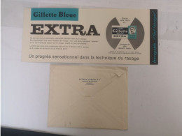 Publicité Lame GILLETTE Bleue Avec échantillon Et Enveloppe - Publicités