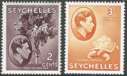 Seychelles. 1938-49 KGVI. 2c, 3c MH. SG 135a, 136ab. M3173 - Seychelles (...-1976)