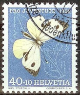 Schweiz Suisse Pro Juventute 1956: Pieris Brassicae WI 167 Mi 636 Yv 585 Sonder-⊙ Mittelholzer Gedenkflug (Zu CHF 8.00) - Usati