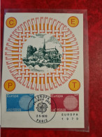 Carte Fdc Maxi 1970 PARIS  TIMBRES EUROPA - 1970-1979