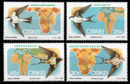 1984 Ciskei Swallows Migratory Birds Maps Set MNH** Tr151 - Hirondelles