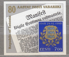 ESTONIA 1998 State Arms MNH(**) Mi Bl 11 # Est305 - Estonie