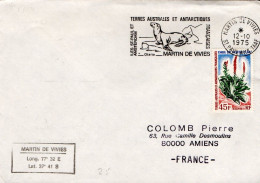 TAAF LETTRE DE MARTIN DE VIVIES 1975 - Storia Postale