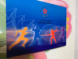 Hong Kong Stamp 2000 Year Olympic Games Folder Table Tennis - Brieven En Documenten