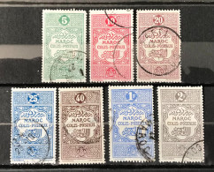 Lot De 7 Timbres Oblitérés Maroc Colis Postaux 1917 - Used Stamps