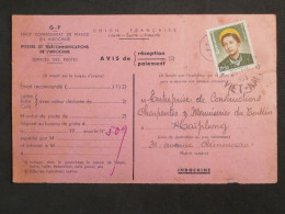 DM20  INDOCHINE  VIETNAM BELLE LETTRE  SERV. DES POSTES RARE  1953 ++++AFF.   INTERESSANT+ + - Briefe U. Dokumente