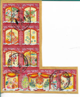 San Marino 1996 , Christmas , 10 Different Stamps Used, On Fragment - Christmas
