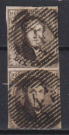 BelgiqueCOB N° 6A X 2 Oblitérés. Marges Un Peu Courtes - 1851-1857 Medallones (6/8)
