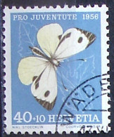 Schweiz Suisse Pro Juventute 1956: Pieris Brassicae WI 167 Mi 636 Yv 585 Mit Stempel WÄDENSWIL 17.XII.56 (Zu CHF 8.00) - Oblitérés