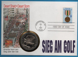 MARSHALL ISLANDS NUMISLETTER  5 DOLLARS 1991To The Heroes Of Desert Storm KM# 40 - Isole Marshall