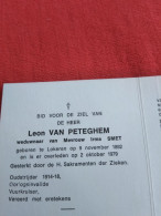 Doodsprentje Leon Van Peteghem / Lokeren 9/11/1892 - 2/10/1979 ( Irma Smet ) - Religion & Esotérisme