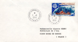 TAAF LETTRE DE DUMONT D'URVILLE 1976 - Storia Postale