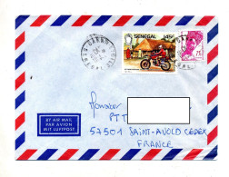 Lettre Cachet Dakar Sur Moto Femme - Senegal (1960-...)