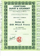 13-COMPTOIRS DUFAY & GIGANDET. MARSEILLE. 1959. Capital 75 MF. - Autres & Non Classés