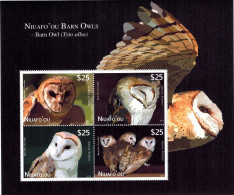 MDB-BK10-101 PPF/MNH ¤ TONGA BLOCK (RARE) ¤ BIRDS OF THE WORLD HIBOUX OWLS  OISEAUX AVES VOGELS VÖGEL - Gufi E Civette