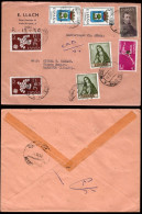 España - Edi O 1427(2)+1372(2)+.. - Sobre Mat "Avión Barcelona 18/12/63" A Líbano - Cartas & Documentos