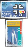 Andorra - French Post 479,480 (complete Issue) Unmounted Mint / Never Hinged 1995 Caritas, Tourism - Cuadernillos