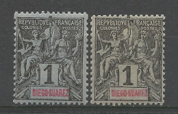 DIEGO-SUAREZ N° 38 Noir S.azuré Et S.gris Variétée Un Plus Grand NEUF** LUXE SANS CHARNIERE / Hingeless / MNH - Nuovi