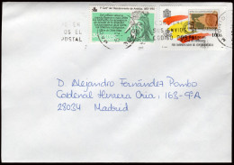 España - Edi O 2864 + Viñeta MITCH - Sobre Mat "Madrid 15/12/98" - Storia Postale