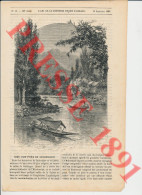 Gravure 1891 Vallée De Sérinugur Ladak Cachemire Inde ? Bateliers 266CH10 - Non Classificati