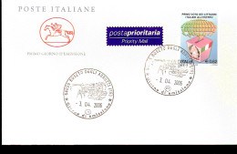 2006 ANNULLO FDC Primo Voto Dei Cittadini Italiani All'estero. Posta Prioritaria. - Sonstige & Ohne Zuordnung