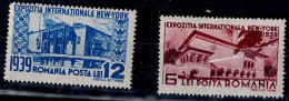 ROMANIA 1939 ROMANIA'S PARTICIPATION IN THE NEW YORK WORLD'S EXHIBITION  MI No 594-5 MNH VF!! - Unused Stamps