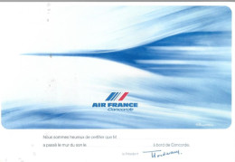 AIR FRANCE / CONCORDE / CERTIFICAT DE PASSAGE DU MUR DU SON ... - Autres & Non Classés