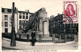 Journée Du Timbre - Saint Etienne Le 15 Mars 1947 - CPA Monument Aux Morts (écrite Au Verso) - Temporary Postmarks