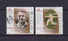 AUSTRALIA    2001    Sir  Don  Bradman   Set  Of  2    USED - Used Stamps