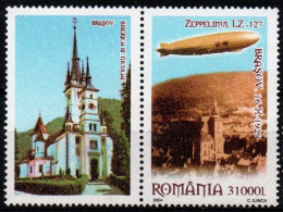 Romania 2004, Scott 4653, MNH, With Lebel, Zeppelin, Church, Brasov - Ongebruikt