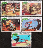 Turks & Caicos 1981 Christmas - Scenes From Walt Disney's Cartoon Film "Uncle Remus"  Stampworld N° 523 à 526_528 - Turcas Y Caicos