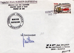 TAAF LETTRE DU PAQUEBOT MIXTE MARION-DUFRESNE - Other & Unclassified